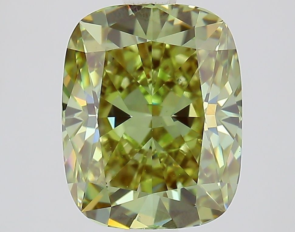Loose Diamond - CUSHION MODIFIED 2.42ct Fancy Vivid Green VS1: Loose Diamond - CUSHION MODIFIED 2.42ct Fancy Vivid Green VS1 Source: This is a real non-mined Diamond that has been grown in a lab Shape: CUSHION MODIFIED Carats: 2.42 Color: Fancy Vivid Green Certif