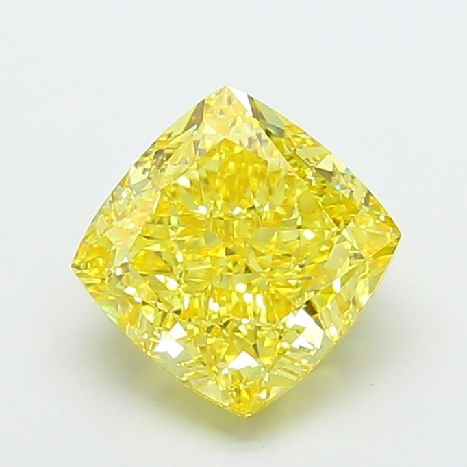 Loose Diamond - CUSHION MODIFIED 5.01ct Fancy Vivid Yellow VVS2: Loose Diamond - CUSHION MODIFIED 5.01ct Fancy Vivid Yellow VVS2 Source: This is a real non-mined Diamond that has been grown in a lab Shape: CUSHION MODIFIED Carats: 5.01 Color: Fancy Vivid Yellow Cer