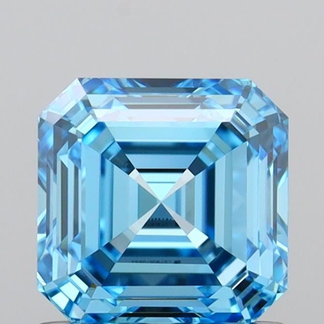 Loose Diamond - ASSCHER 1.04ct Fancy Vivid Blue VVS2: Loose Diamond - ASSCHER 1.04ct Fancy Vivid Blue VVS2 Source: This is a real non-mined Diamond that has been grown in a lab Shape: ASSCHER Carats: 1.04 Color: Fancy Vivid Blue Certification: IGI Video: