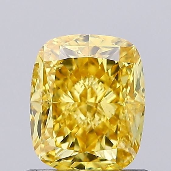 Loose Diamond - CUSHION MODIFIED 1.07ct Fancy Vivid Yellow SI1: Loose Diamond - CUSHION MODIFIED 1.07ct Fancy Vivid Yellow SI1 Source: This is a real non-mined Diamond that has been grown in a lab Shape: CUSHION MODIFIED Carats: 1.07 Color: Fancy Vivid Yellow Cert