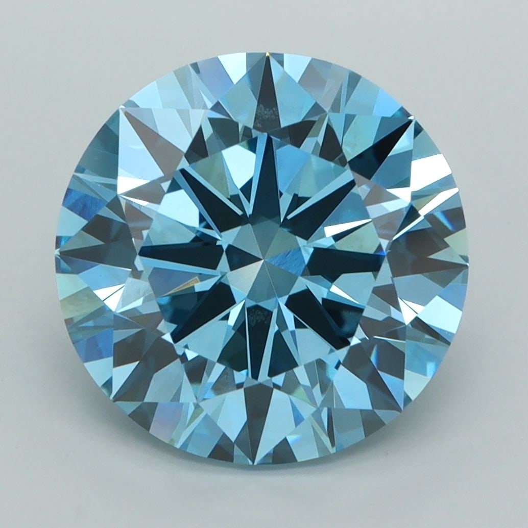 Loose Diamond - ROUND 5.04ct Fancy Vivid Blue VVS2: Loose Diamond - ROUND 5.04ct Fancy Vivid Blue VVS2 Source: This is a real non-mined Diamond that has been grown in a lab Shape: ROUND Carats: 5.04 Color: Fancy Vivid Blue Certification: IGI Video: