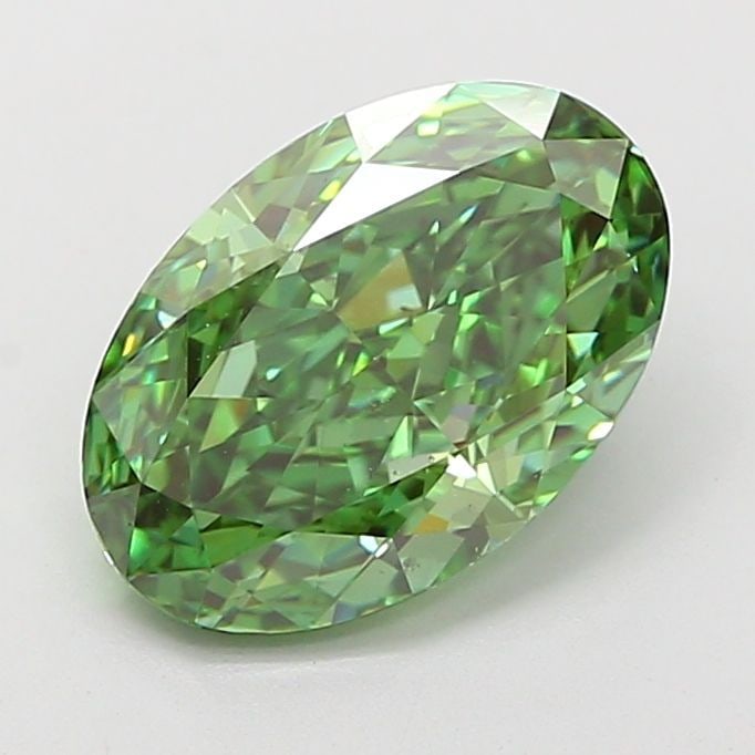 Loose Diamond - OVAL 2.92ct Fancy Vivid Green VS2: Loose Diamond - OVAL 2.92ct Fancy Vivid Green VS2 Source: This is a real non-mined Diamond that has been grown in a lab Shape: OVAL Carats: 2.92 Color: Fancy Vivid Green Certification: IGI Video: