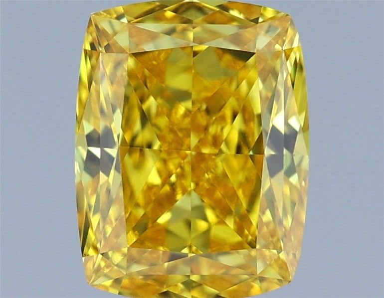 Loose Diamond - CUSHION MODIFIED 1.53ct Fancy Vivid Yellow VVS1: Loose Diamond - CUSHION MODIFIED 1.53ct Fancy Vivid Yellow VVS1 Source: This is a real non-mined Diamond that has been grown in a lab Shape: CUSHION MODIFIED Carats: 1.53 Color: Fancy Vivid Yellow Cer