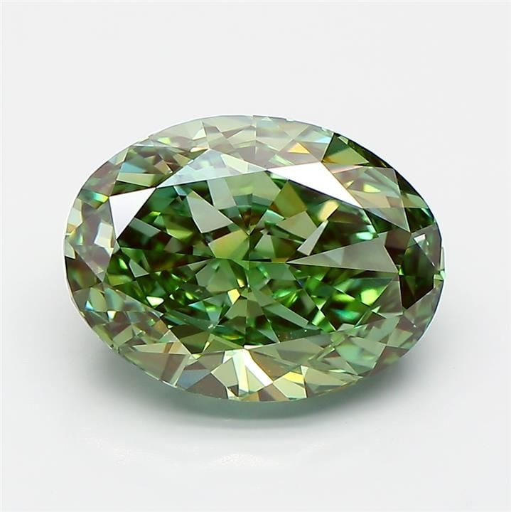 Loose Diamond - OVAL 5.22ct Fancy Vivid Green VS1: Loose Diamond - OVAL 5.22ct Fancy Vivid Green VS1 Source: This is a real non-mined Diamond that has been grown in a lab Shape: OVAL Carats: 5.22 Color: Fancy Vivid Green Certification: IGI Video: