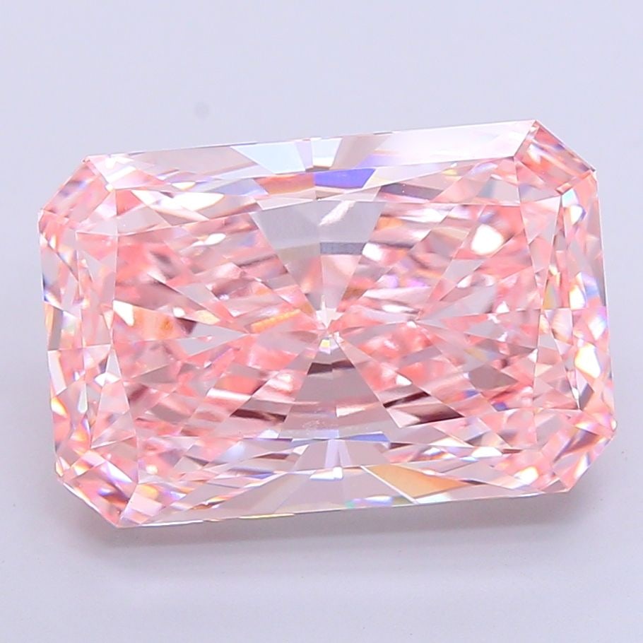 Loose Diamond - RADIANT 16.1ct Fancy Vivid Pink VVS2: Loose Diamond - RADIANT 16.1ct Fancy Vivid Pink VVS2 Source: This is a real non-mined Diamond that has been grown in a lab Shape: RADIANT Carats: 16.1 Color: Fancy Vivid Pink Certification: IGI Video: