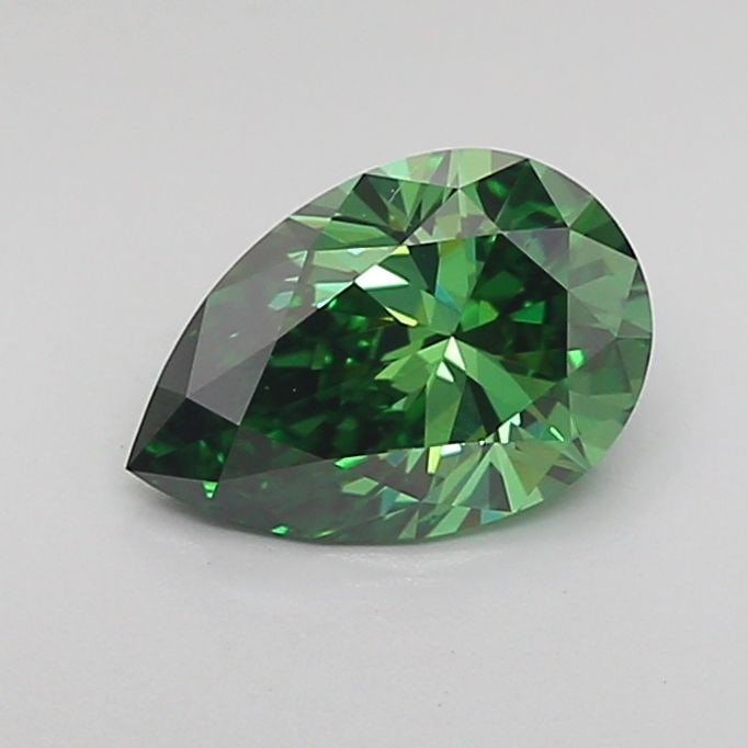 Loose Diamond - PEAR 0.97ct Fancy Vivid Green VVS2: Loose Diamond - PEAR 0.97ct Fancy Vivid Green VVS2 Source: This is a real non-mined Diamond that has been grown in a lab Shape: PEAR Carats: 0.97 Color: Fancy Vivid Green Certification: IGI Video: