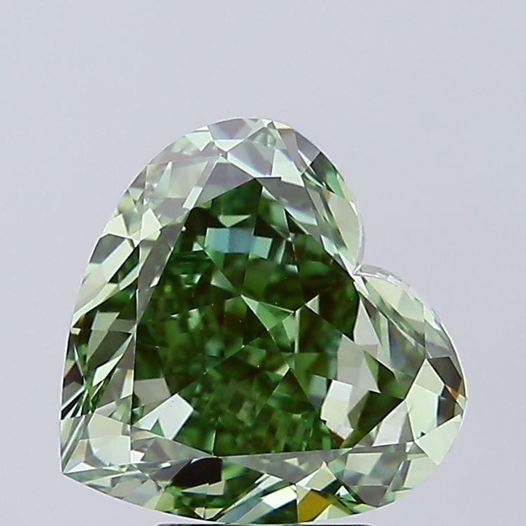 Loose Diamond - HEART 5.01ct Fancy Vivid Green VVS2: Loose Diamond - HEART 5.01ct Fancy Vivid Green VVS2 Source: This is a real non-mined Diamond that has been grown in a lab Shape: HEART Carats: 5.01 Color: Fancy Vivid Green Certification: IGI Video: