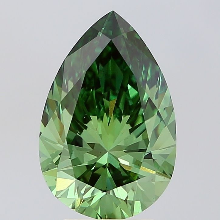 Loose Diamond - PEAR 3.08ct Fancy Vivid Green VS2: Loose Diamond - PEAR 3.08ct Fancy Vivid Green VS2 Source: This is a real non-mined Diamond that has been grown in a lab Shape: PEAR Carats: 3.08 Color: Fancy Vivid Green Certification: IGI PLEASE NOTE