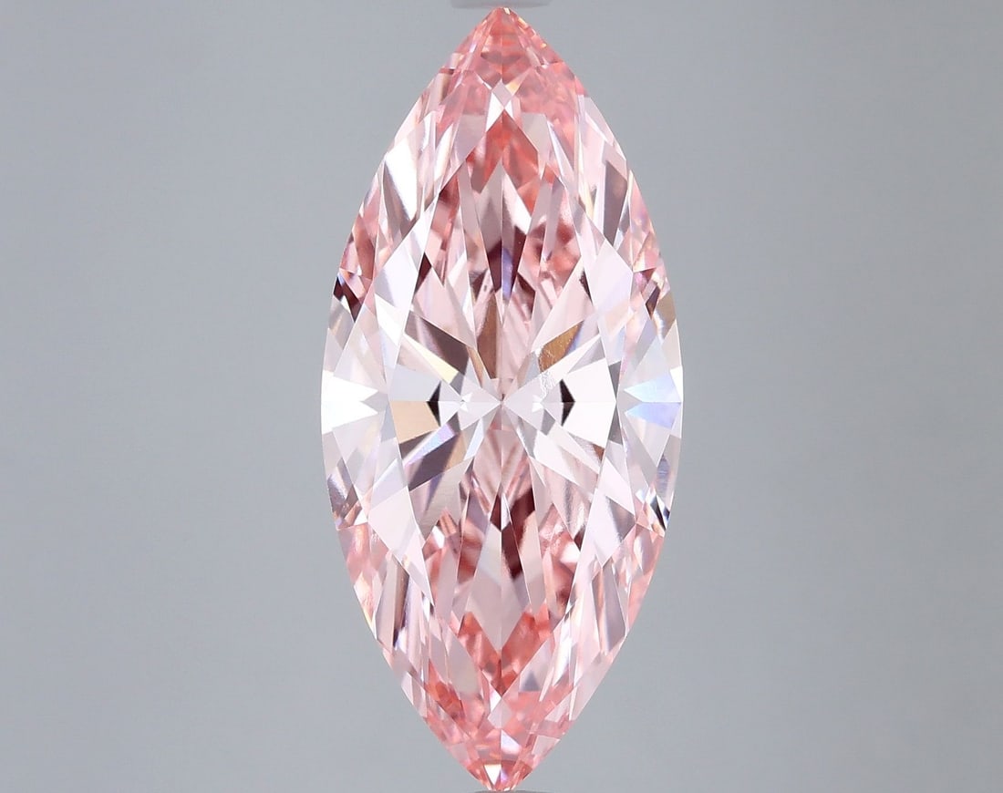 Loose Diamond - MARQUISE 3.02ct Fancy Vivid Pink VVS2: Loose Diamond - MARQUISE 3.02ct Fancy Vivid Pink VVS2 Source: This is a real non-mined Diamond that has been grown in a lab Shape: MARQUISE Carats: 3.02 Color: Fancy Vivid Pink Certification: IGI PLEA