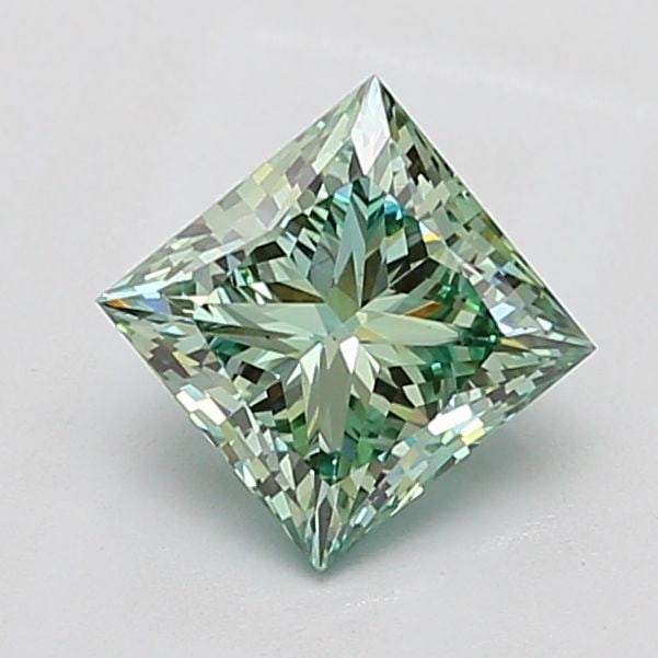 Loose Diamond - PRINCESS 2.01ct Fancy Vivid Green VS2: Loose Diamond - PRINCESS 2.01ct Fancy Vivid Green VS2 Source: This is a real non-mined Diamond that has been grown in a lab Shape: PRINCESS Carats: 2.01 Color: Fancy Vivid Green Certification: IGI Vid