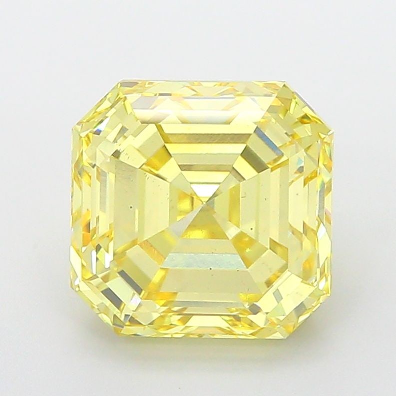 Loose Diamond - ASSCHER 7.02ct Fancy Vivid Yellow VS2: Loose Diamond - ASSCHER 7.02ct Fancy Vivid Yellow VS2 Source: This is a real non-mined Diamond that has been grown in a lab Shape: ASSCHER Carats: 7.02 Color: Fancy Vivid Yellow Certification: IGI Vid