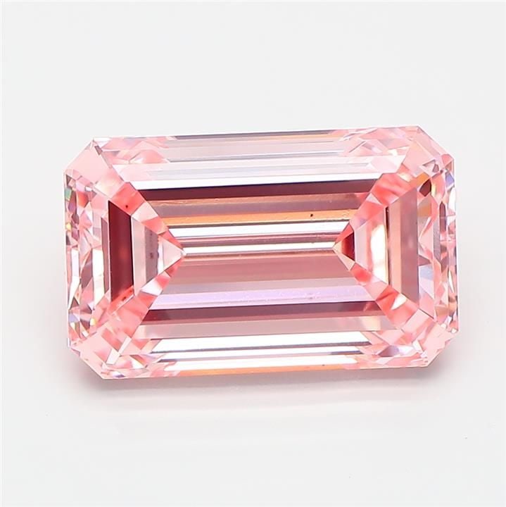 Loose Diamond - EMERALD 4.59ct Fancy Intense Pink VS1: Loose Diamond - EMERALD 4.59ct Fancy Intense Pink VS1 Source: This is a real non-mined Diamond that has been grown in a lab Shape: EMERALD Carats: 4.59 Color: Fancy Intense Pink Certification: IGI Vid