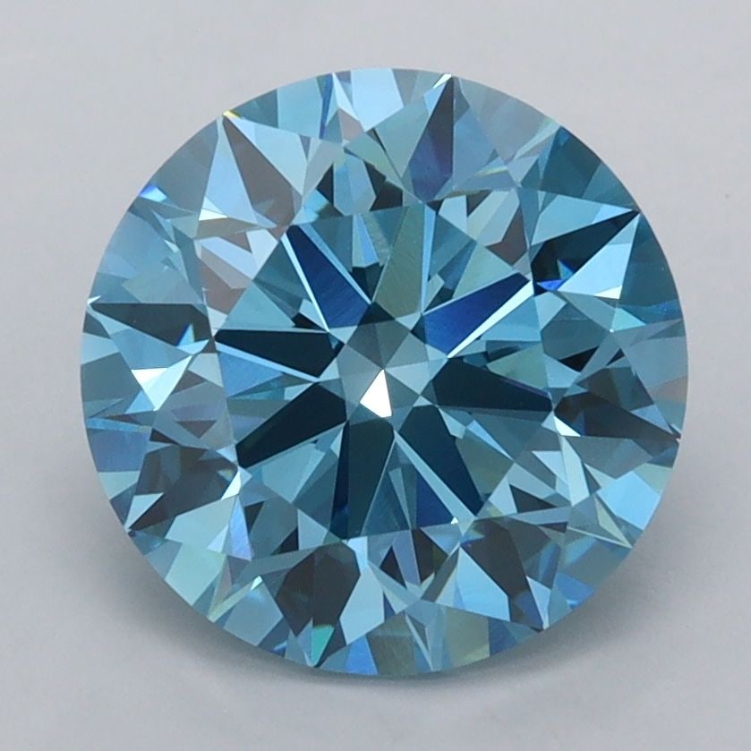 Ideal Loose Diamond - ROUND 3.0ct Fancy Vivid Blue VVS2: Ideal Loose Diamond - ROUND 3.0ct Fancy Vivid Blue VVS2 Source: This is a real non-mined Diamond that has been grown in a lab Shape: ROUND Carats: 3.0 Color: Fancy Vivid Blue Certification: IGI Video: