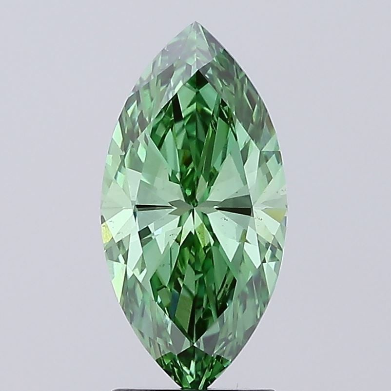 Loose Diamond - MARQUISE 2.15ct Fancy Vivid Green VS1: Loose Diamond - MARQUISE 2.15ct Fancy Vivid Green VS1 Source: This is a real non-mined Diamond that has been grown in a lab Shape: MARQUISE Carats: 2.15 Color: Fancy Vivid Green Certification: IGI Vid