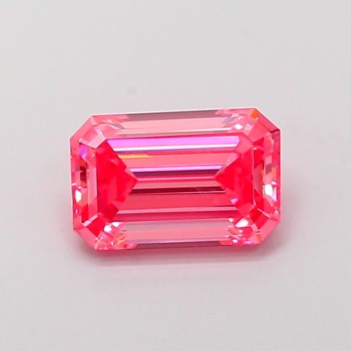 Loose Diamond - EMERALD 1.1ct Fancy Vivid Pink VS1: Loose Diamond - EMERALD 1.1ct Fancy Vivid Pink VS1 Source: This is a real non-mined Diamond that has been grown in a lab Shape: EMERALD Carats: 1.1 Color: Fancy Vivid Pink Certification: IGI Video:
