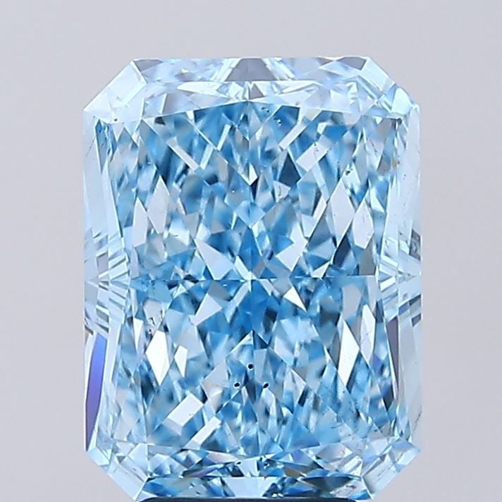 Loose Diamond - RADIANT 5.05ct Fancy Vivid Blue VS2: Loose Diamond - RADIANT 5.05ct Fancy Vivid Blue VS2 Source: This is a real non-mined Diamond that has been grown in a lab Shape: RADIANT Carats: 5.05 Color: Fancy Vivid Blue Certification: IGI Video: