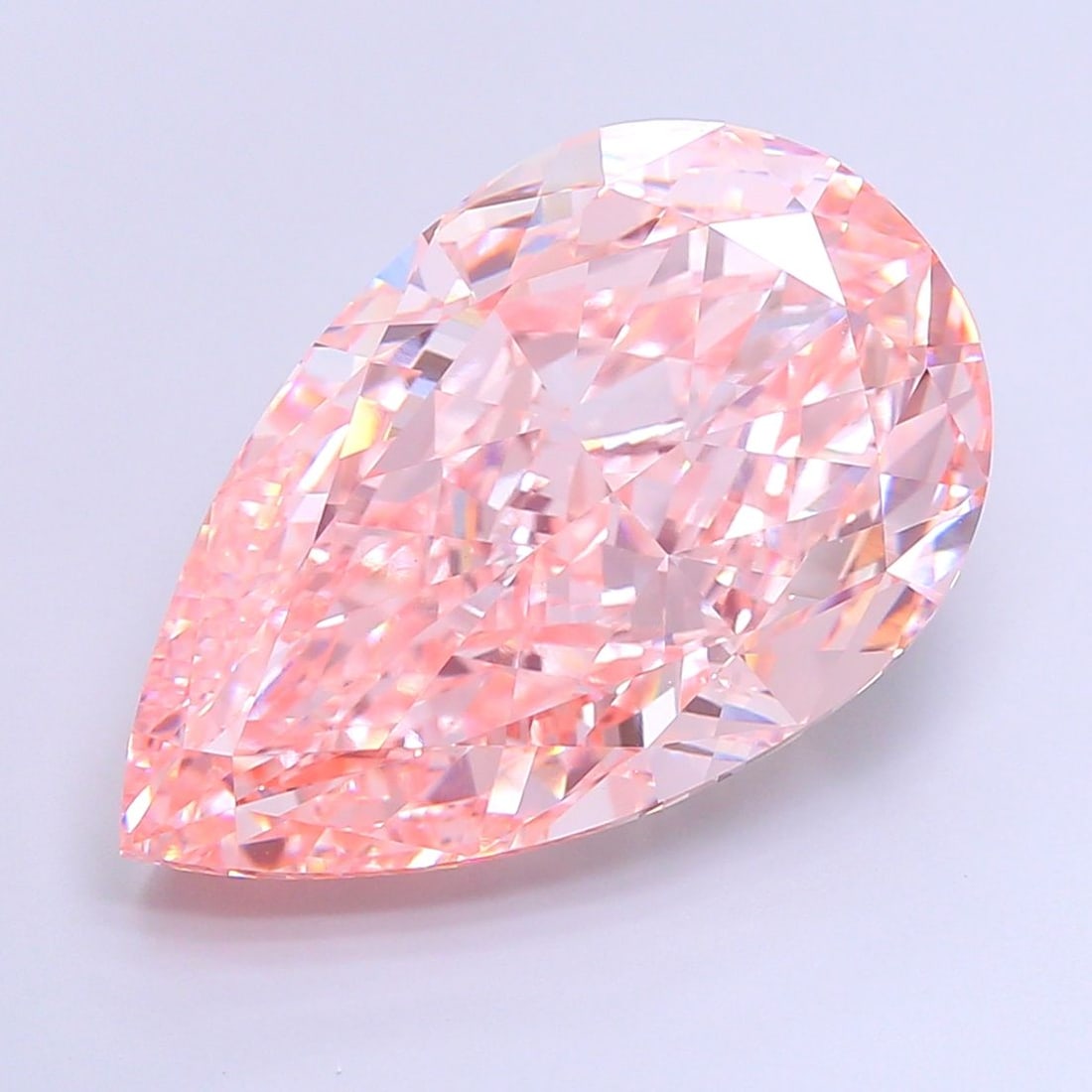 Loose Diamond - PEAR 20.12ct Fancy Vivid Pink VVS2: Loose Diamond - PEAR 20.12ct Fancy Vivid Pink VVS2 Source: This is a real non-mined Diamond that has been grown in a lab Shape: PEAR Carats: 20.12 Color: Fancy Vivid Pink Certification: IGI Video: