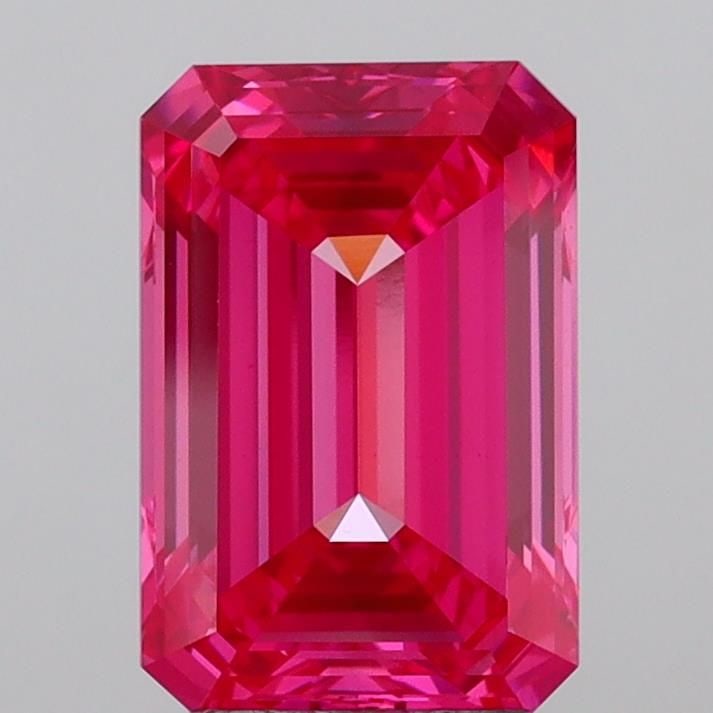 Loose Diamond - EMERALD 4.01ct Fancy Vivid Pink VS1: Loose Diamond - EMERALD 4.01ct Fancy Vivid Pink VS1 Source: This is a real non-mined Diamond that has been grown in a lab Shape: EMERALD Carats: 4.01 Color: Fancy Vivid Pink Certification: IGI Video: