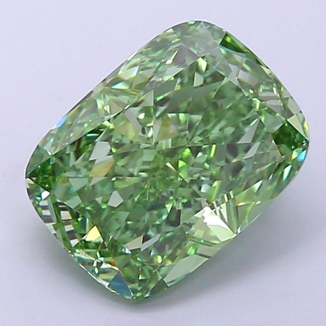 Loose Diamond - CUSHION MODIFIED 3.93ct Fancy Vivid Green VS1: Loose Diamond - CUSHION MODIFIED 3.93ct Fancy Vivid Green VS1 Source: This is a real non-mined Diamond that has been grown in a lab Shape: CUSHION MODIFIED Carats: 3.93 Color: Fancy Vivid Green Certif