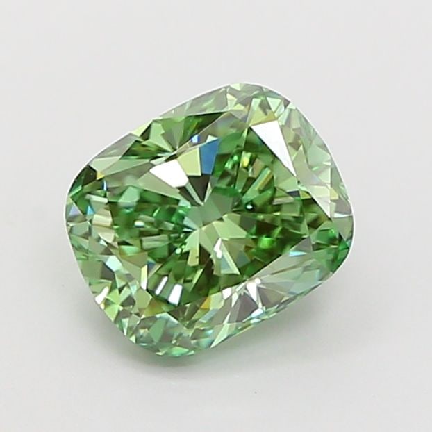 Loose Diamond - CUSHION MODIFIED 1.5ct Fancy Vivid Green VS1: Loose Diamond - CUSHION MODIFIED 1.5ct Fancy Vivid Green VS1 Source: This is a real non-mined Diamond that has been grown in a lab Shape: CUSHION MODIFIED Carats: 1.5 Color: Fancy Vivid Green Certific