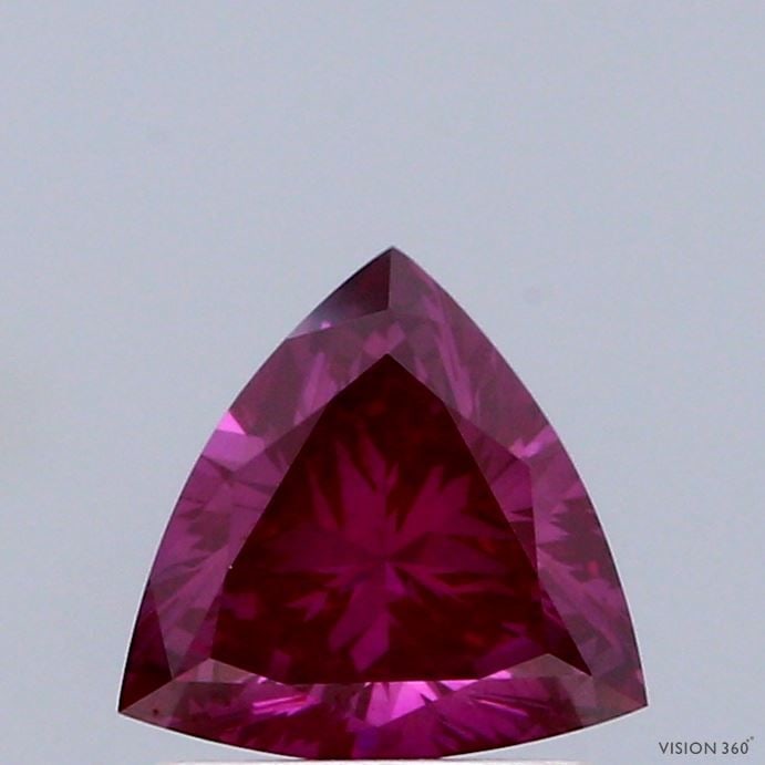 Loose Diamond - TRIANGULAR 1.04ct Fancy Deep Pink VS1: Loose Diamond - TRIANGULAR 1.04ct Fancy Deep Pink VS1 Source: This is a real non-mined Diamond that has been grown in a lab Shape: TRIANGULAR Carats: 1.04 Color: Fancy Deep Pink Certification: IGI Vid