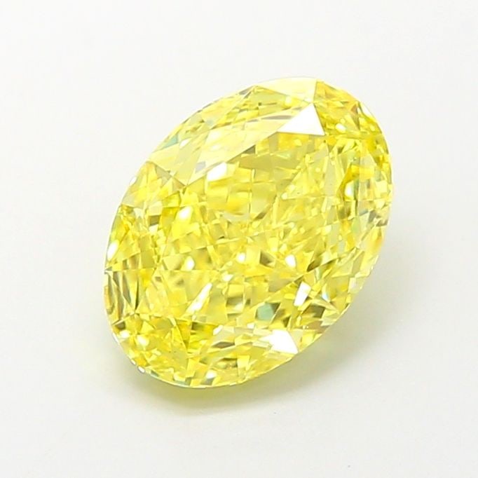 Loose Diamond - OVAL 2.33ct Fancy Vivid Yellow VS2: Loose Diamond - OVAL 2.33ct Fancy Vivid Yellow VS2 Source: This is a real non-mined Diamond that has been grown in a lab Shape: OVAL Carats: 2.33 Color: Fancy Vivid Yellow Certification: IGI Video: