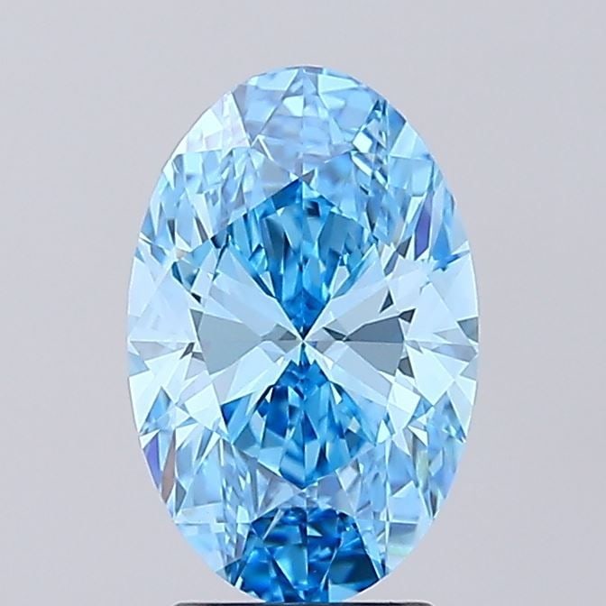 Loose Diamond - OVAL 2.54ct Fancy Vivid Blue VVS2: Loose Diamond - OVAL 2.54ct Fancy Vivid Blue VVS2 Source: This is a real non-mined Diamond that has been grown in a lab Shape: OVAL Carats: 2.54 Color: Fancy Vivid Blue Certification: IGI Video: