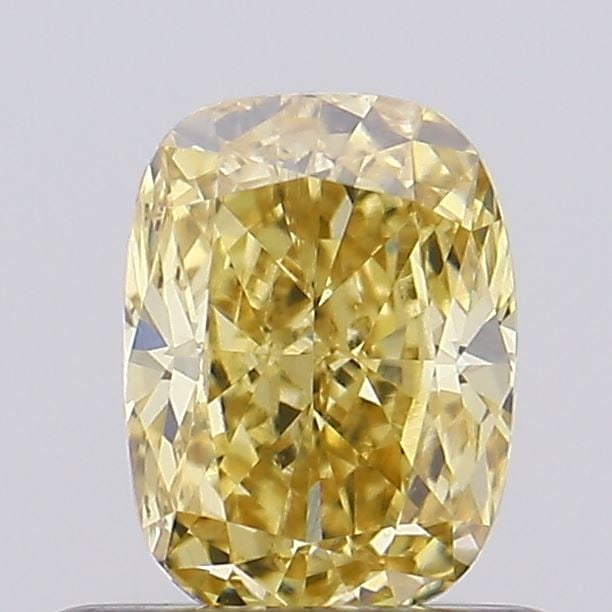 Loose Diamond - CUSHION BRILLIANT 0.56ct Fancy Intense Yellow VS1: Loose Diamond - CUSHION BRILLIANT 0.56ct Fancy Intense Yellow VS1 Source: This is a real non-mined Diamond that has been grown in a lab Shape: CUSHION BRILLIANT Carats: 0.56 Color: Fancy Intense Yello