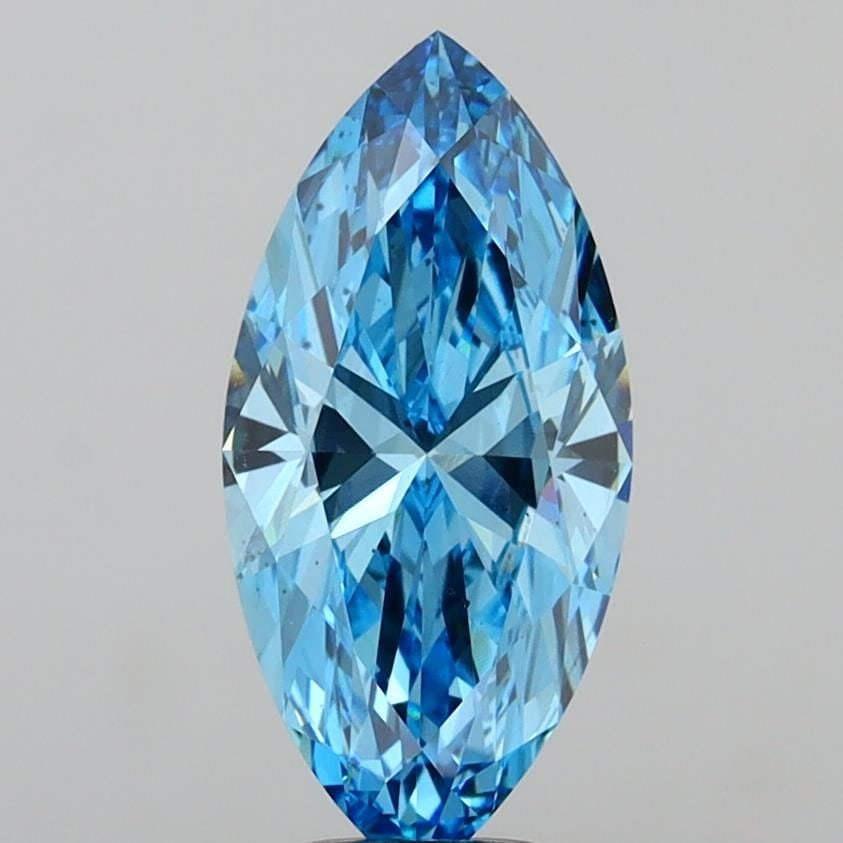Loose Diamond - MARQUISE 4.08ct Fancy Vivid Blue VS2: Loose Diamond - MARQUISE 4.08ct Fancy Vivid Blue VS2 Source: This is a real non-mined Diamond that has been grown in a lab Shape: MARQUISE Carats: 4.08 Color: Fancy Vivid Blue Certification: IGI Video