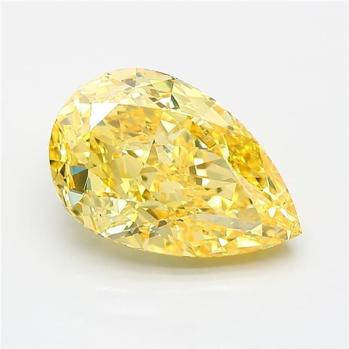 Loose Diamond - PEAR 4.52ct Fancy Vivid Yellow VS1: Loose Diamond - PEAR 4.52ct Fancy Vivid Yellow VS1 Source: This is a real non-mined Diamond that has been grown in a lab Shape: PEAR Carats: 4.52 Color: Fancy Vivid Yellow Certification: IGI Video: