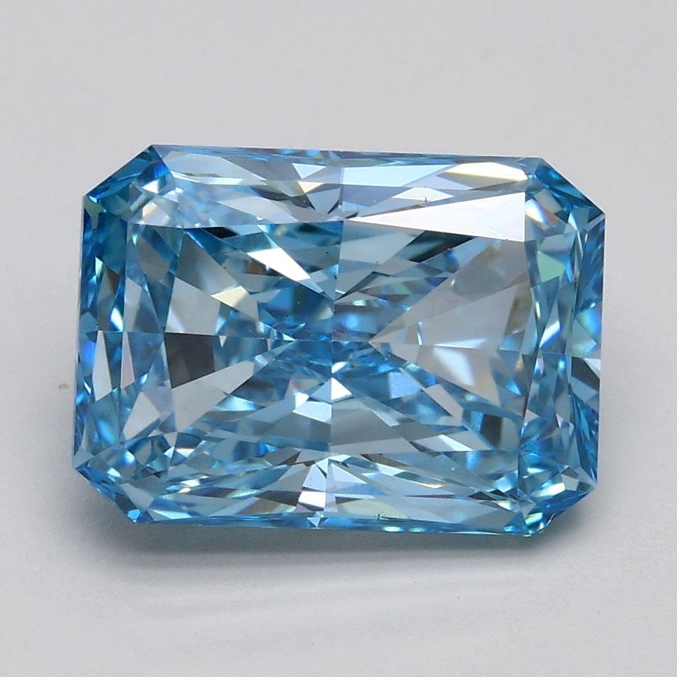 Loose Diamond - RADIANT 2.24ct Fancy Vivid Blue VS1: Loose Diamond - RADIANT 2.24ct Fancy Vivid Blue VS1 Source: This is a real non-mined Diamond that has been grown in a lab Shape: RADIANT Carats: 2.24 Color: Fancy Vivid Blue Certification: IGI Video: