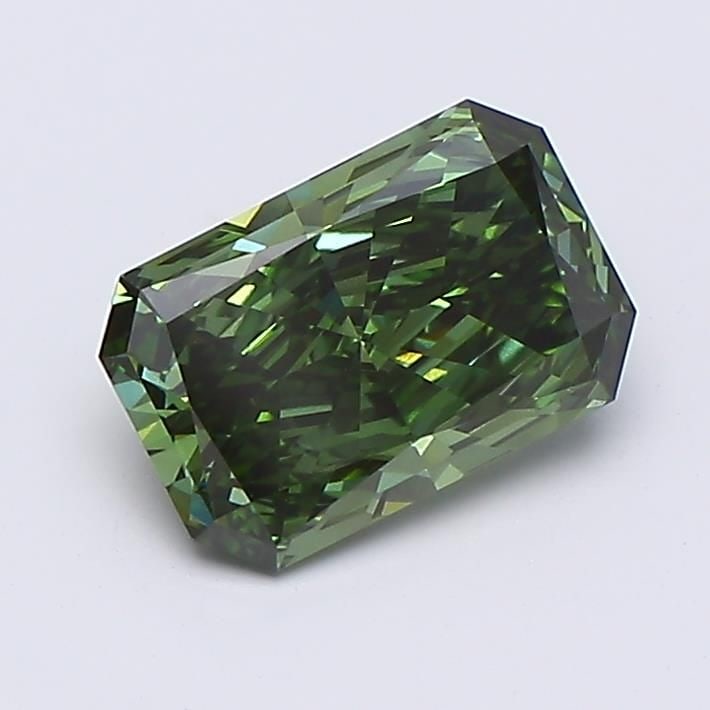 Loose Diamond - RADIANT 1.36ct Fancy Vivid Green VS2: Loose Diamond - RADIANT 1.36ct Fancy Vivid Green VS2 Source: This is a real non-mined Diamond that has been grown in a lab Shape: RADIANT Carats: 1.36 Color: Fancy Vivid Green Certification: NONE Vide
