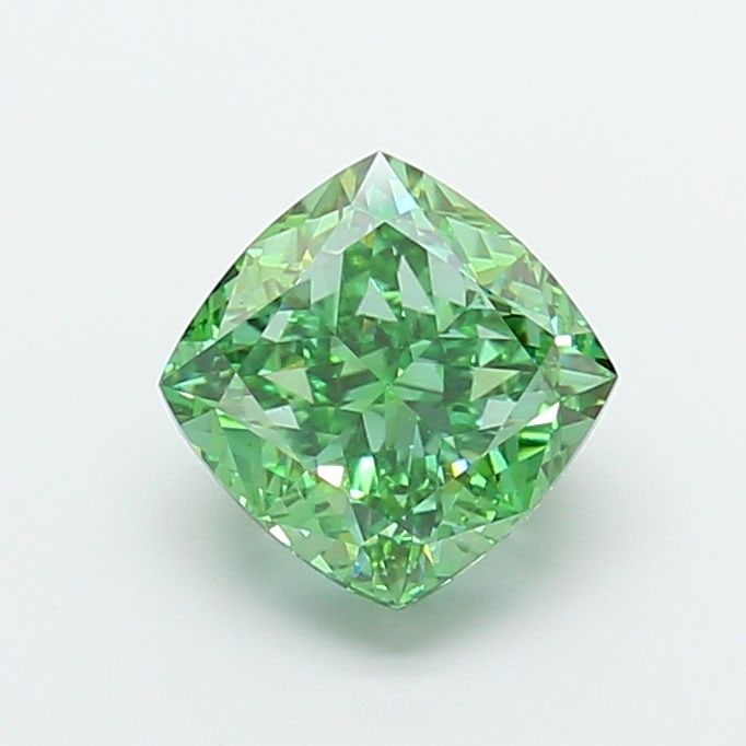 Loose Diamond - CUSHION MODIFIED 4.03ct Fancy Vivid Green VS1: Loose Diamond - CUSHION MODIFIED 4.03ct Fancy Vivid Green VS1 Source: This is a real non-mined Diamond that has been grown in a lab Shape: CUSHION MODIFIED Carats: 4.03 Color: Fancy Vivid Green Certif