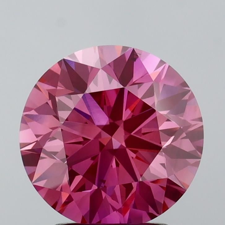 Loose Diamond - ROUND 2.52ct Fancy Vivid Pink VS2: Loose Diamond - ROUND 2.52ct Fancy Vivid Pink VS2 Source: This is a real non-mined Diamond that has been grown in a lab Shape: ROUND Carats: 2.52 Color: Fancy Vivid Pink Certification: IGI Video: