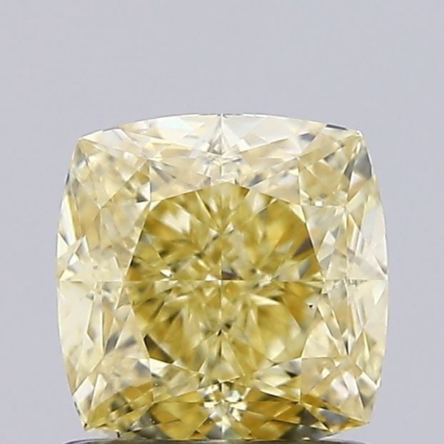 Loose Diamond - CUSHION MODIFIED 1.09ct Fancy Yellow VS1: Loose Diamond - CUSHION MODIFIED 1.09ct Fancy Yellow VS1 Source: This is a real non-mined Diamond that has been grown in a lab Shape: CUSHION MODIFIED Carats: 1.09 Color: Fancy Yellow Certification: I