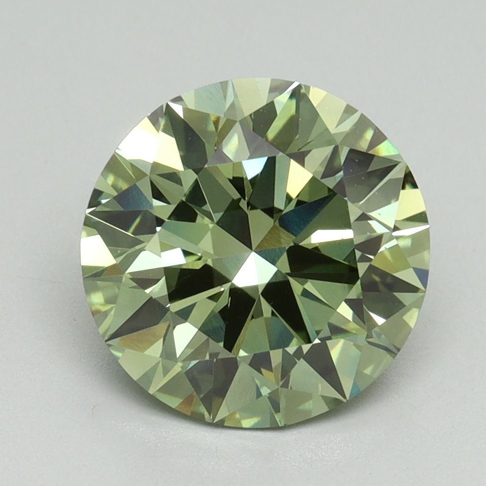 Ideal Loose Diamond - ROUND 3.04ct Fancy Vivid Green VS1: Ideal Loose Diamond - ROUND 3.04ct Fancy Vivid Green VS1 Source: This is a real non-mined Diamond that has been grown in a lab Shape: ROUND Carats: 3.04 Color: Fancy Vivid Green Certification: IGI Vid