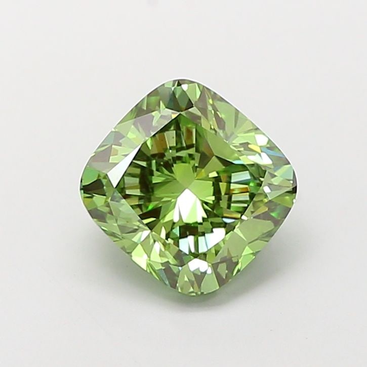 Loose Diamond - CUSHION MODIFIED 3.0ct Fancy Vivid Green VS1: Loose Diamond - CUSHION MODIFIED 3.0ct Fancy Vivid Green VS1 Source: This is a real non-mined Diamond that has been grown in a lab Shape: CUSHION MODIFIED Carats: 3.0 Color: Fancy Vivid Green Certific