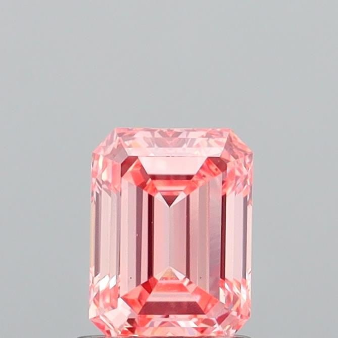 Loose Diamond - EMERALD 1.21ct Fancy Intense Orangey Pink VS1: Loose Diamond - EMERALD 1.21ct Fancy Intense Orangey Pink VS1 Source: This is a real non-mined Diamond that has been grown in a lab Shape: EMERALD Carats: 1.21 Color: Fancy Intense Orangey Pink Certif