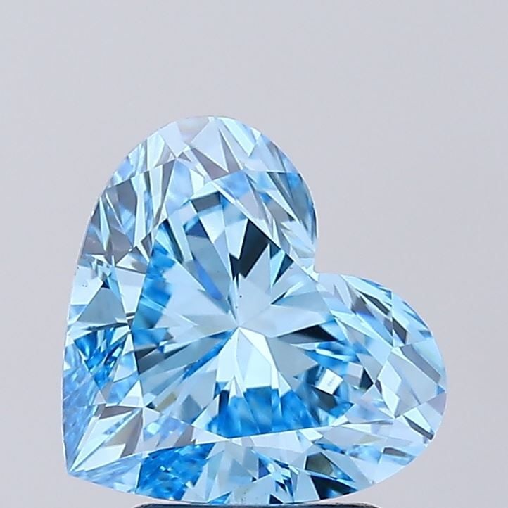 Loose Diamond - HEART 2.59ct Fancy Vivid Blue VS1: Loose Diamond - HEART 2.59ct Fancy Vivid Blue VS1 Source: This is a real non-mined Diamond that has been grown in a lab Shape: HEART Carats: 2.59 Color: Fancy Vivid Blue Certification: IGI Video: