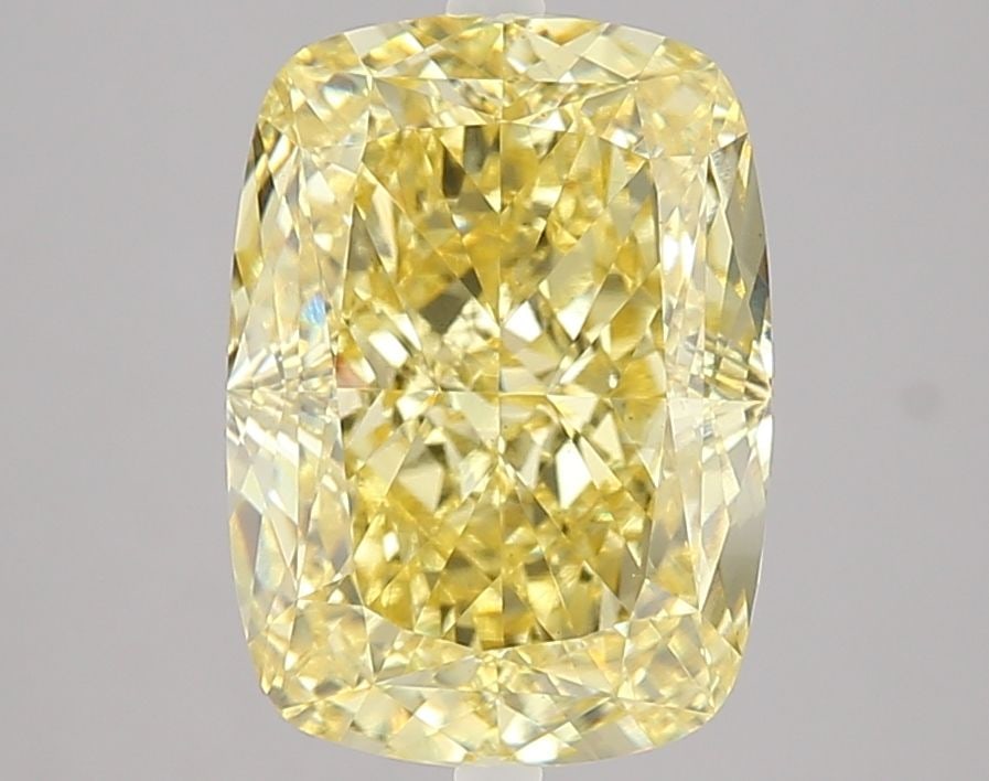 Loose Diamond - CUSHION MODIFIED 5.02ct Fancy Intense Yellow VS1: Loose Diamond - CUSHION MODIFIED 5.02ct Fancy Intense Yellow VS1 Source: This is a real non-mined Diamond that has been grown in a lab Shape: CUSHION MODIFIED Carats: 5.02 Color: Fancy Intense Yellow 