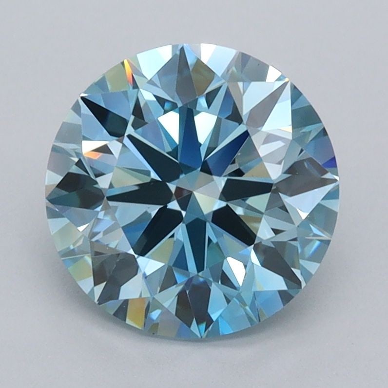 Ideal Loose Diamond - ROUND 2.03ct Fancy Vivid Blue VVS2: Ideal Loose Diamond - ROUND 2.03ct Fancy Vivid Blue VVS2 Source: This is a real non-mined Diamond that has been grown in a lab Shape: ROUND Carats: 2.03 Color: Fancy Vivid Blue Certification: IGI Vide