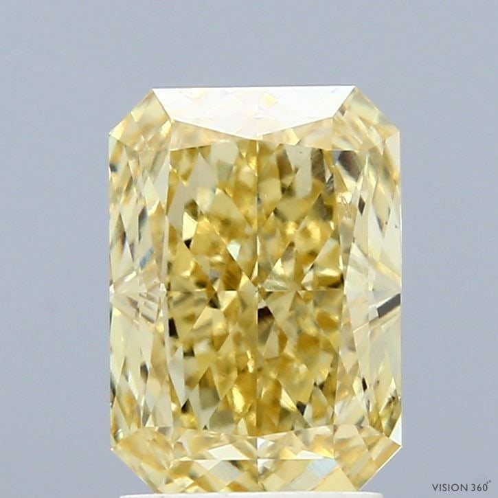 Loose Diamond - RADIANT 2.62ct Fancy Intense Yellow VVS2: Loose Diamond - RADIANT 2.62ct Fancy Intense Yellow VVS2 Source: This is a real non-mined Diamond that has been grown in a lab Shape: RADIANT Carats: 2.62 Color: Fancy Intense Yellow Certification: IG