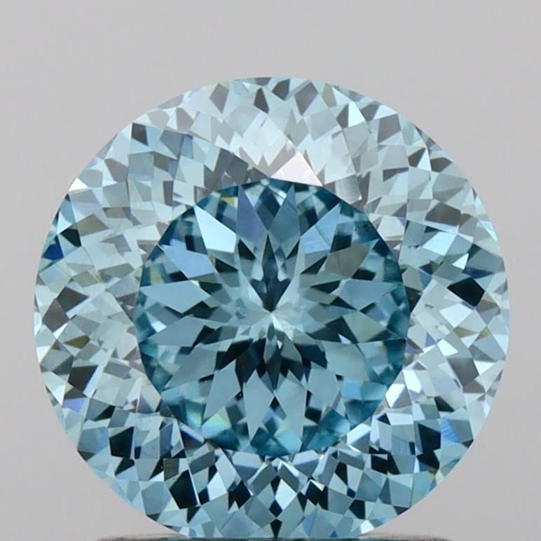 Loose Diamond - ROUND 1.51ct Fancy Intense Blue VS2: Loose Diamond - ROUND 1.51ct Fancy Intense Blue VS2 Source: This is a real non-mined Diamond that has been grown in a lab Shape: ROUND Carats: 1.51 Color: Fancy Intense Blue Certification: IGI Video: