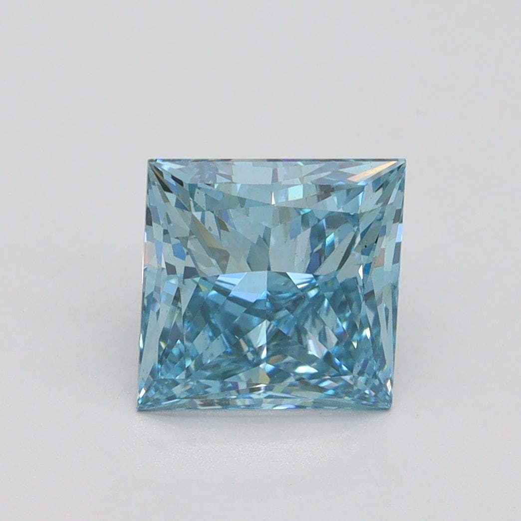Loose Diamond - PRINCESS 2.01ct Fancy Vivid Blue VS2: Loose Diamond - PRINCESS 2.01ct Fancy Vivid Blue VS2 Source: This is a real non-mined Diamond that has been grown in a lab Shape: PRINCESS Carats: 2.01 Color: Fancy Vivid Blue Certification: IGI Video