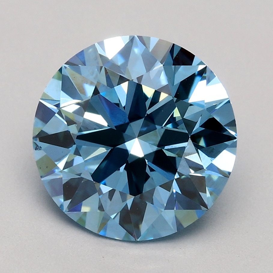 Ideal Loose Diamond - ROUND 2.06ct Fancy Intense Blue SI1: Ideal Loose Diamond - ROUND 2.06ct Fancy Intense Blue SI1 Source: This is a real non-mined Diamond that has been grown in a lab Shape: ROUND Carats: 2.06 Color: Fancy Intense Blue Certification: IGI V