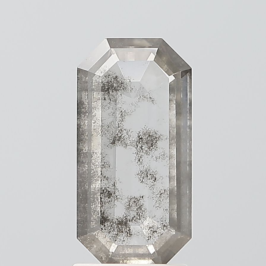 Loose Diamond - EMERALD 1.58ct Salt and Pepper I1: Loose Diamond - EMERALD 1.58ct Salt and Pepper I1 Source: This is a real non-mined Diamond that has been grown in a lab Shape: EMERALD Carats: 1.58 Color: Salt and Pepper Certification: NONE Video: