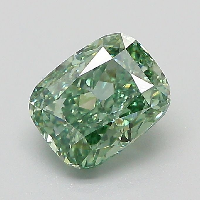 Loose Diamond - CUSHION MODIFIED 1.07ct Fancy Vivid Green VVS2: Loose Diamond - CUSHION MODIFIED 1.07ct Fancy Vivid Green VVS2 Source: This is a real non-mined Diamond that has been grown in a lab Shape: CUSHION MODIFIED Carats: 1.07 Color: Fancy Vivid Green Certi