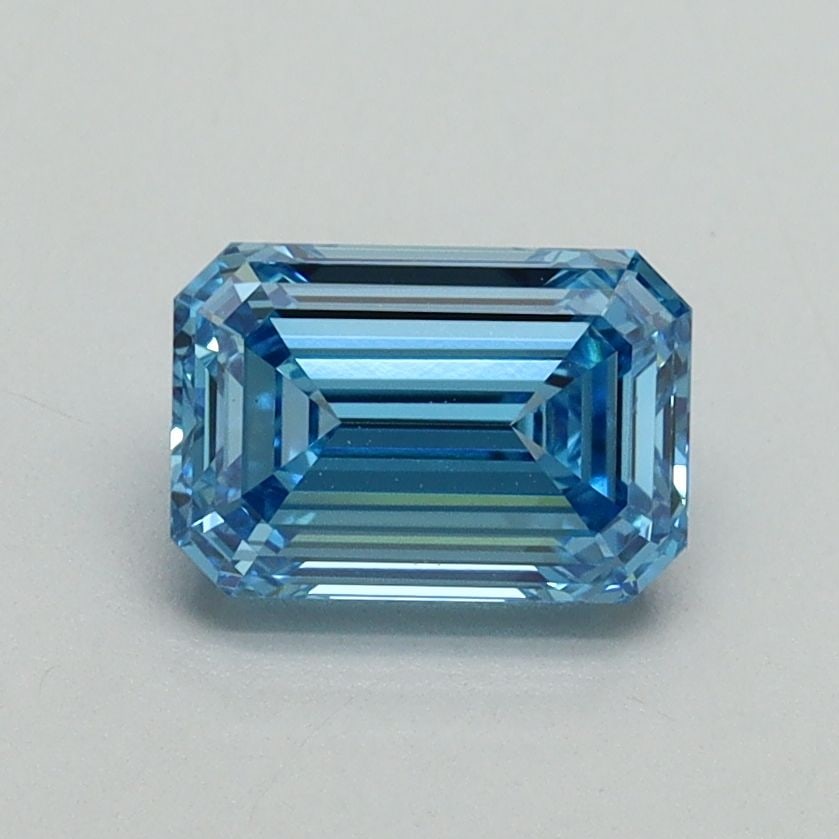 Loose Diamond - EMERALD 1.08ct Fancy Vivid Blue VS1: Loose Diamond - EMERALD 1.08ct Fancy Vivid Blue VS1 Source: This is a real non-mined Diamond that has been grown in a lab Shape: EMERALD Carats: 1.08 Color: Fancy Vivid Blue Certification: IGI Video: