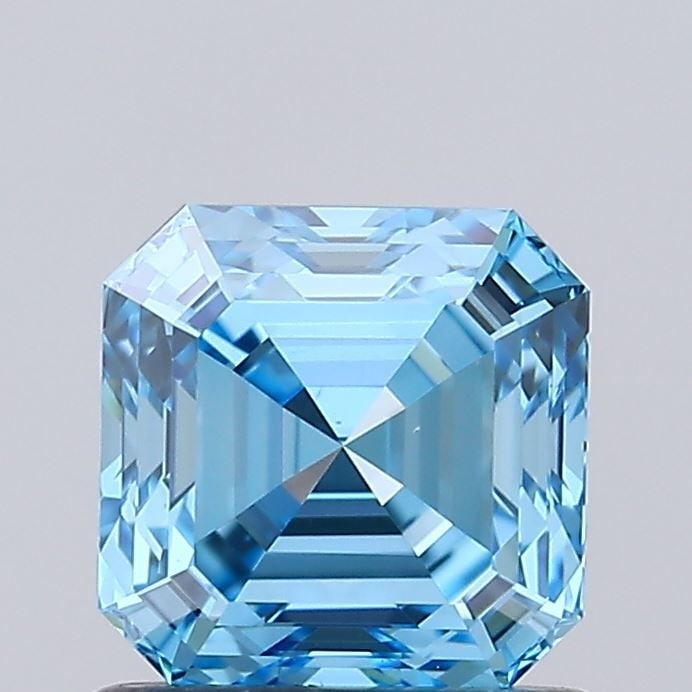Loose Diamond - ASSCHER 1.02ct Fancy Vivid Blue VS2: Loose Diamond - ASSCHER 1.02ct Fancy Vivid Blue VS2 Source: This is a real non-mined Diamond that has been grown in a lab Shape: ASSCHER Carats: 1.02 Color: Fancy Vivid Blue Certification: IGI Video: