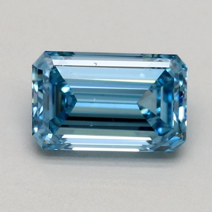 Loose Diamond - EMERALD 0.7ct Fancy Intense Blue VS2: Loose Diamond - EMERALD 0.7ct Fancy Intense Blue VS2 Source: This is a real non-mined Diamond that has been grown in a lab Shape: EMERALD Carats: 0.7 Color: Fancy Intense Blue Certification: IGI Video